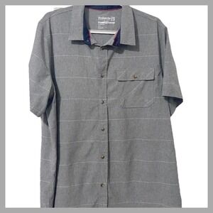 Avalanche Outdoor Supply Company Men's XL Gray Striped Short Sleeve Button‎ Up